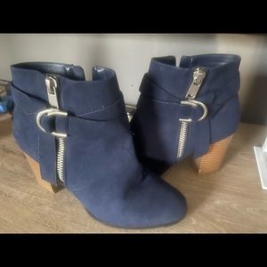 Ankle Blue Suede Boots